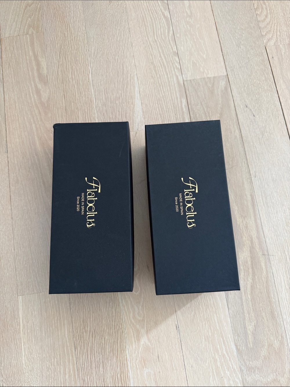 Fabelus Black shoe Boxes with Gold Logo